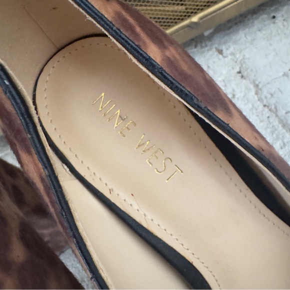 Nine West Leopard Print Pointed Toe Block Heels | Size 7.5 - Picture 2 of 7